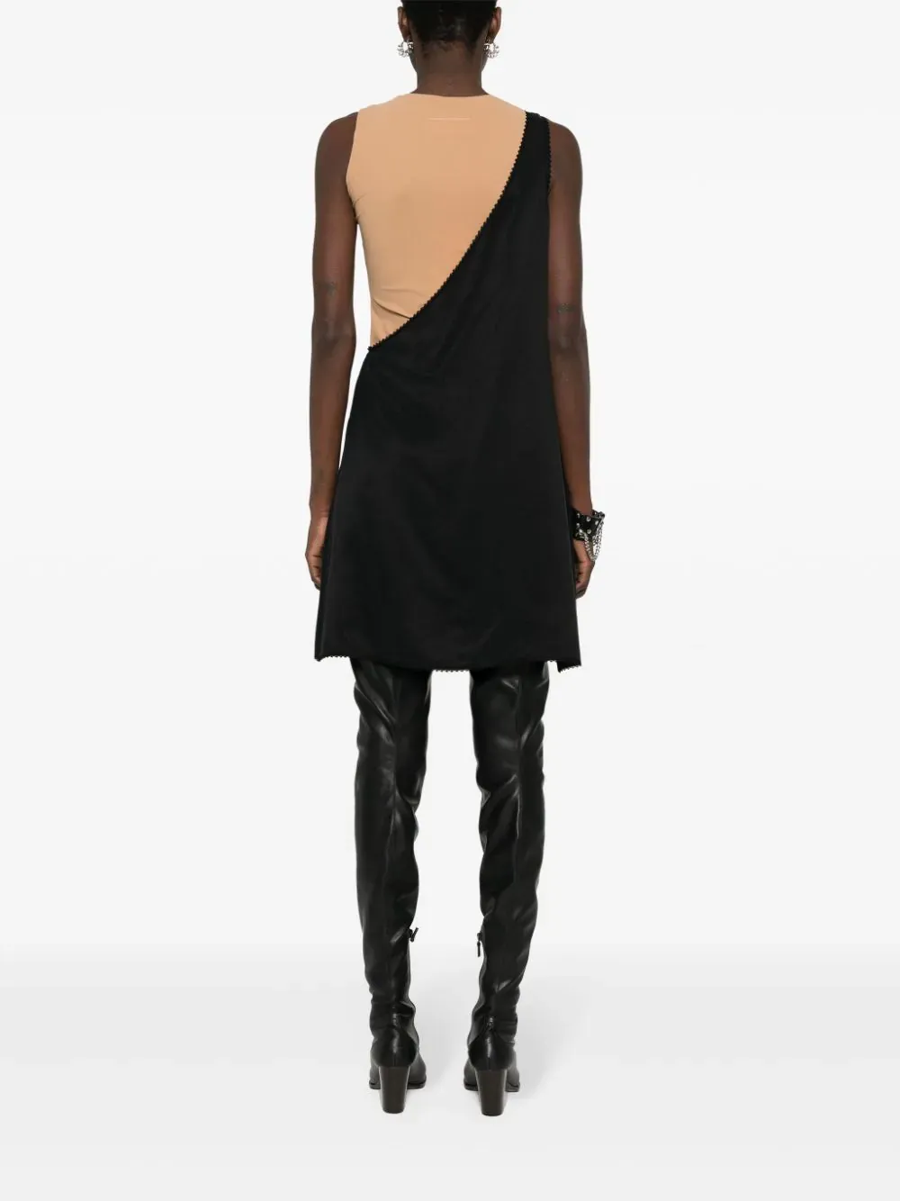 One Shoulder Lace Trim Dress