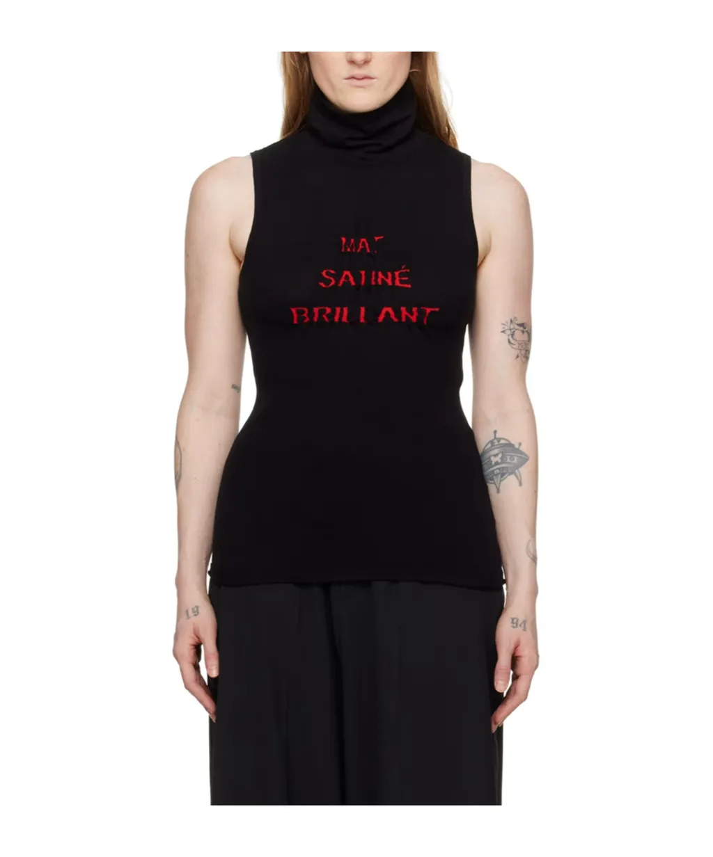 High-Neck Sleeveless Top