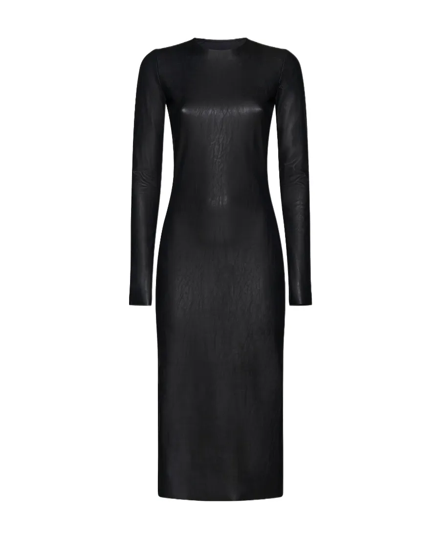 Faux Leather Midi Dress