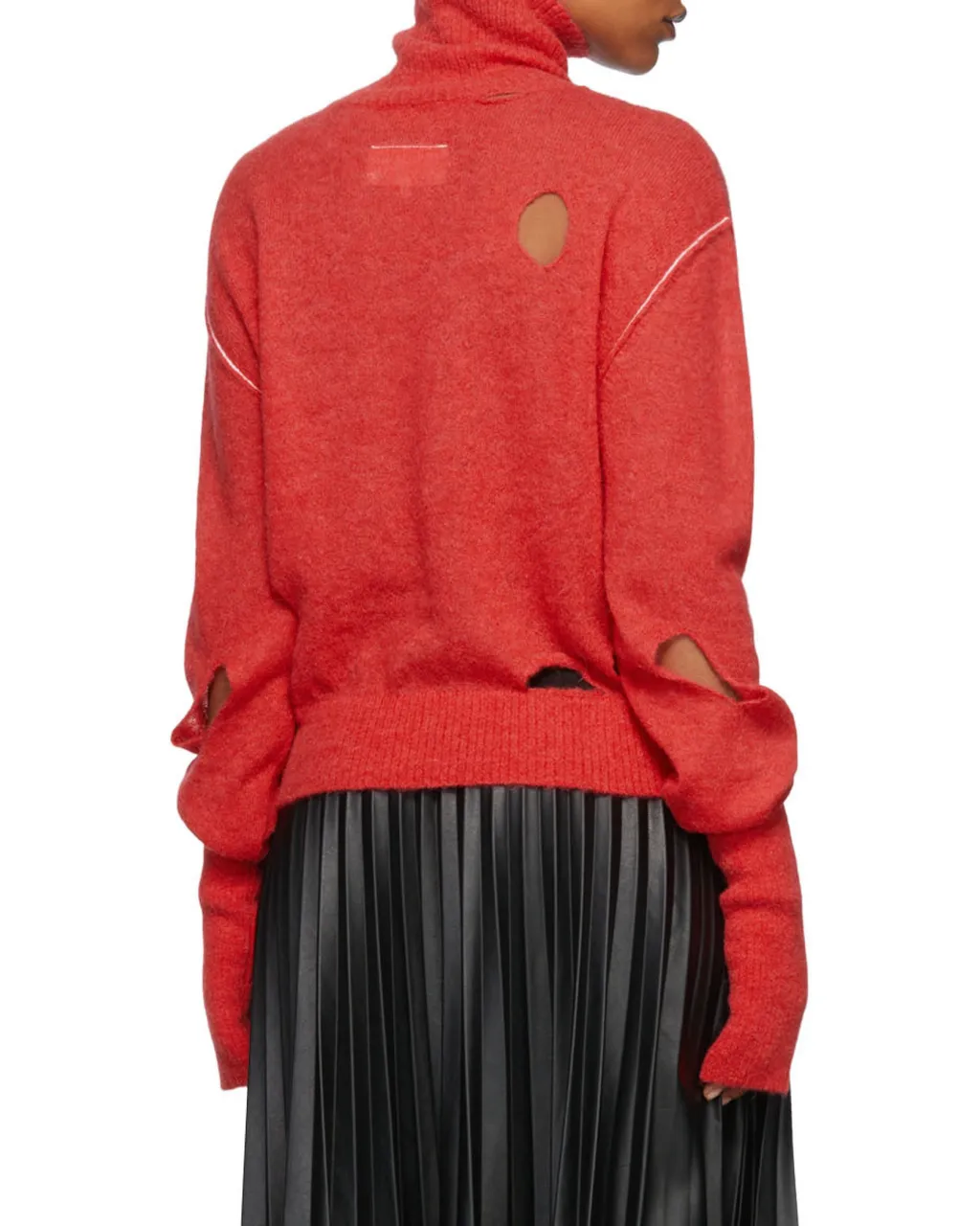 Distressed Turtleneck Knitted Sweater