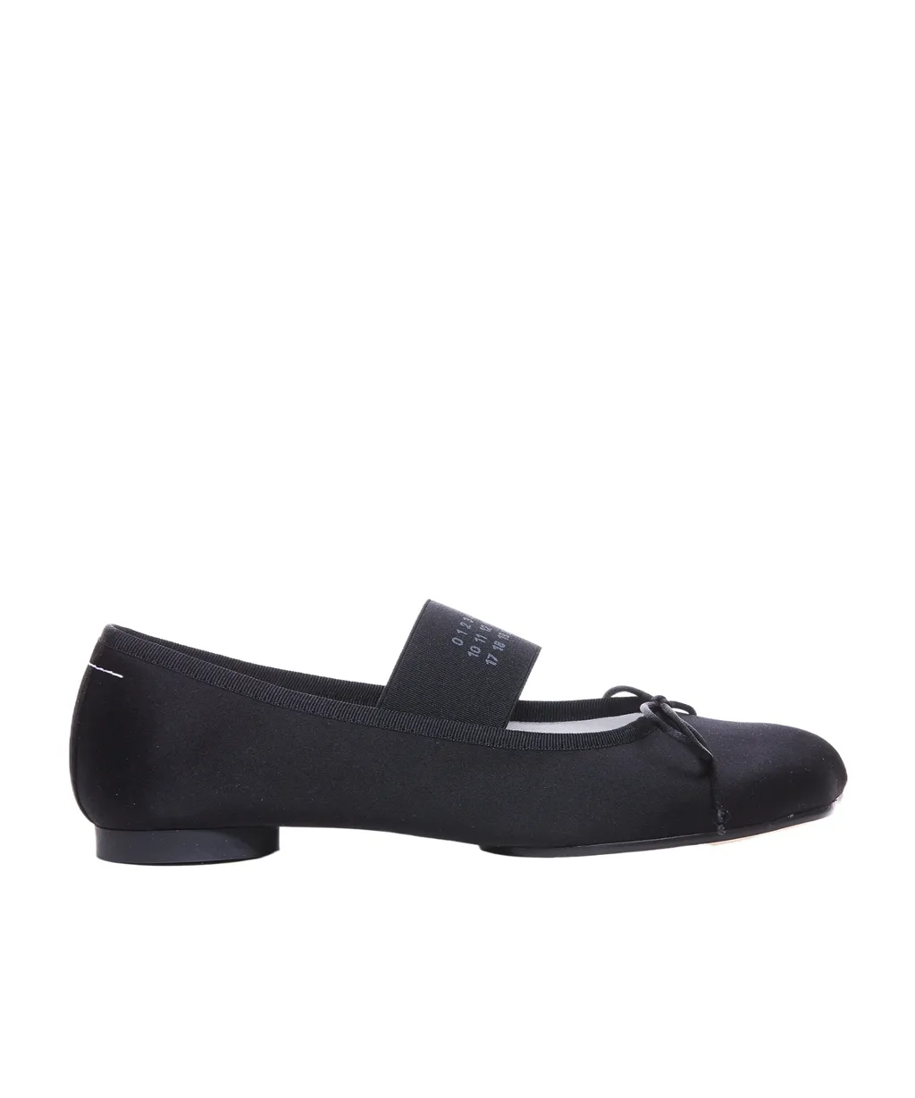 Atomic Bow-Detailed Satin Ballerina Shoes