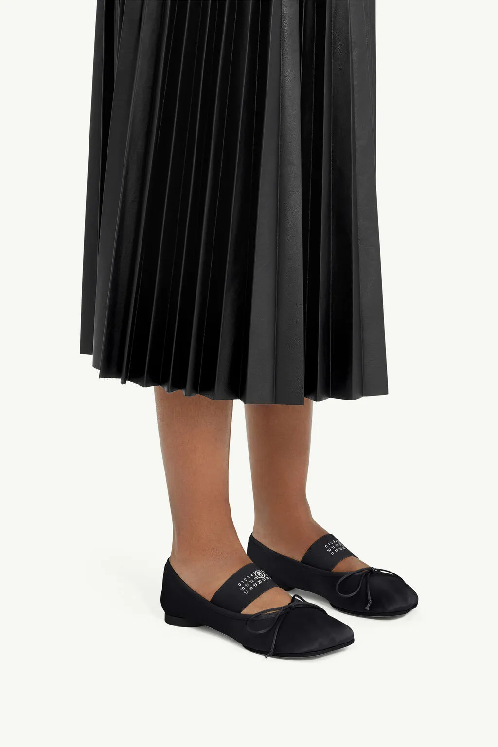 Atomic Bow-Detailed Satin Ballerina Shoes