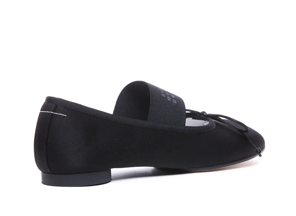 Atomic Bow-Detailed Satin Ballerina Shoes