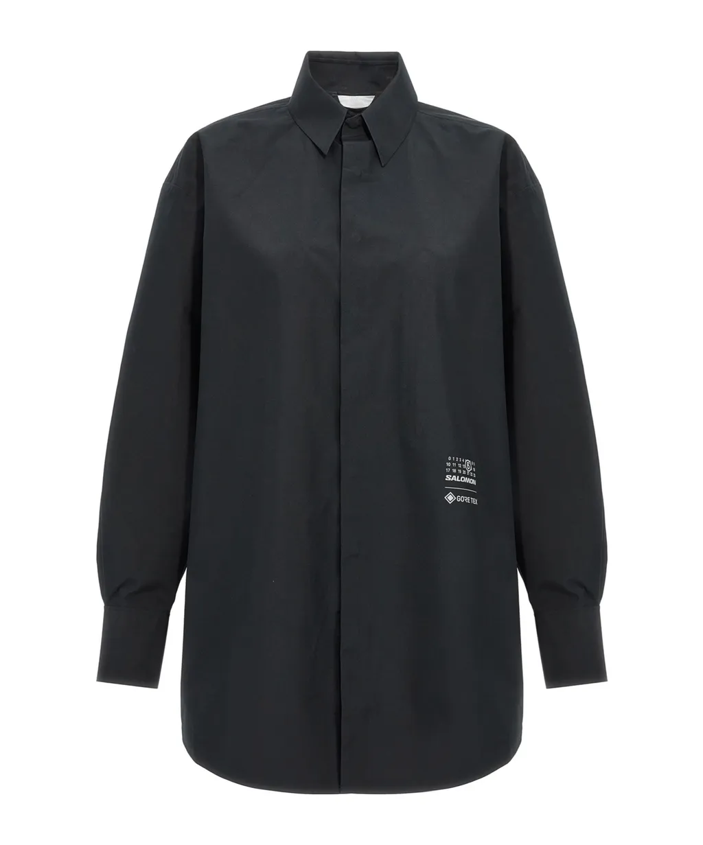 Numeric-Printed Long-Sleeved Shirt