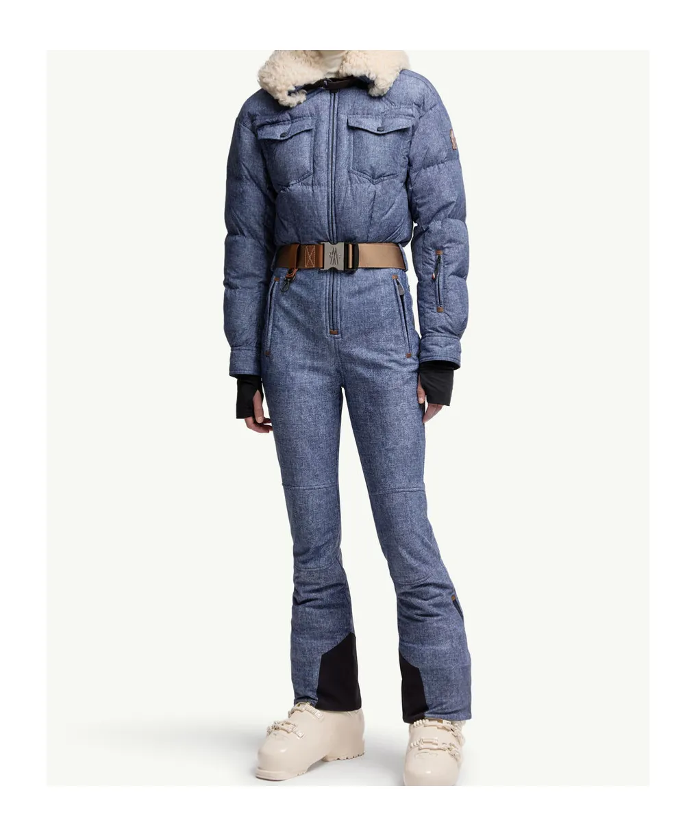 Shearling-Trimmed Down Ski Jumpsuit