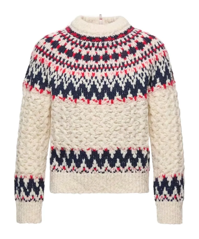 Grenoble Geometric Jacquard Crewneck Jumper
