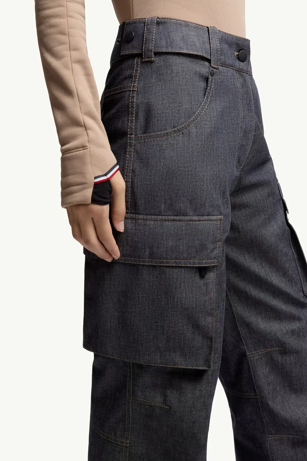 Padded Denim Ski Trousers