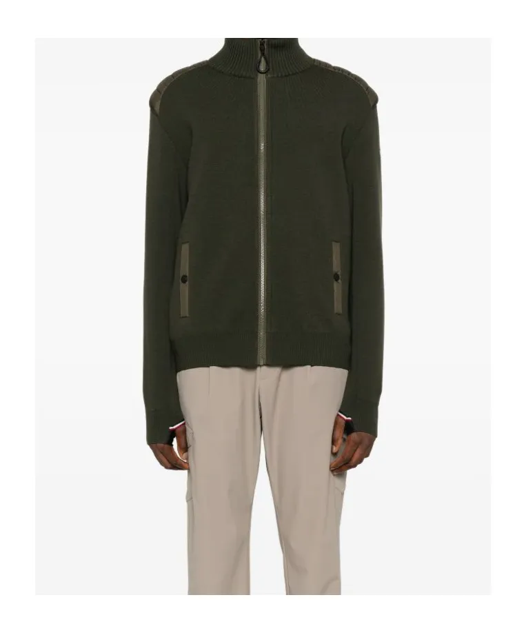Zip-Up High Neck Cardigan