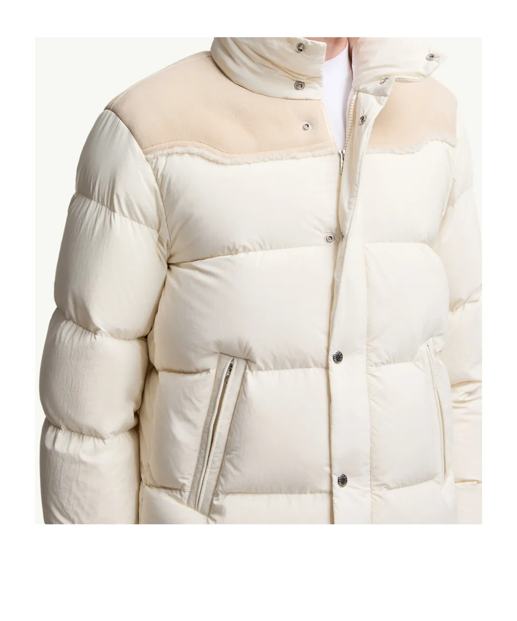 Verine Suede-Trimmed Short Down Jacket