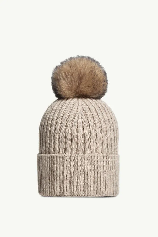 Pom Pom Logo Embroidered Beanie