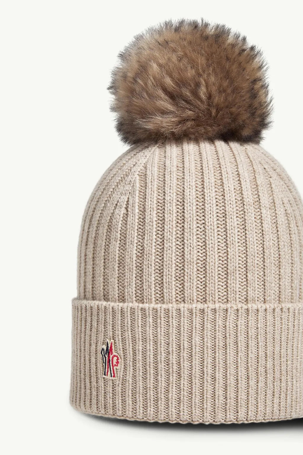 Pom Pom Logo Embroidered Beanie