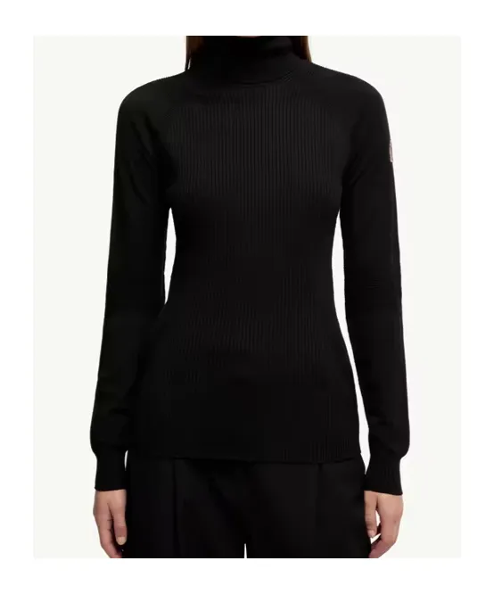 Logo Embroidered Polo Neck Jumper