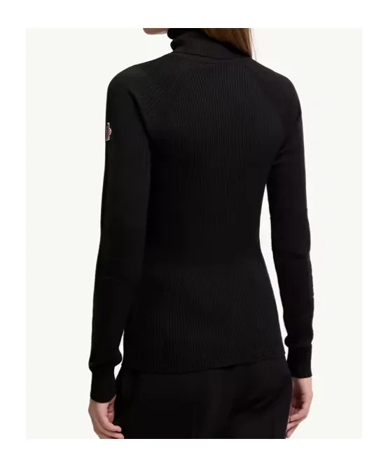 Logo Embroidered Polo Neck Jumper