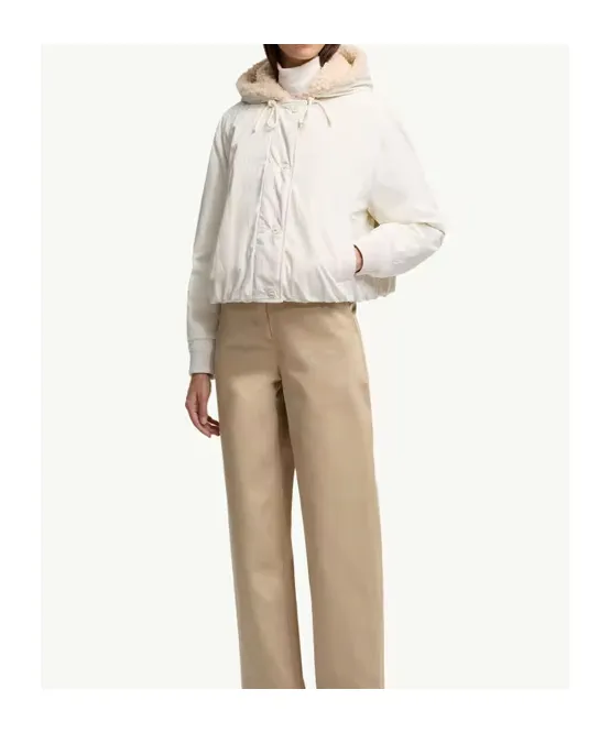 Nisiro Teddy-Trimmed Hooded Short Down Jacket