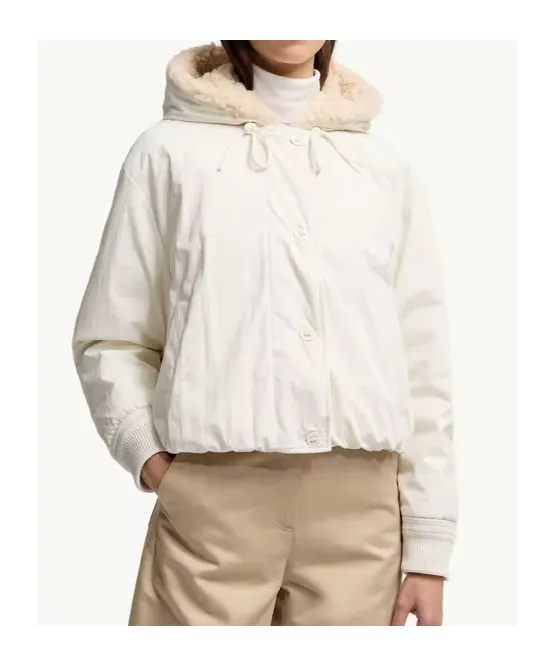 Nisiro Teddy-Trimmed Hooded Short Down Jacket