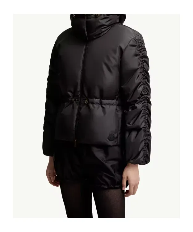 Louviere Zip-Up Hooded Short Padded Jacket