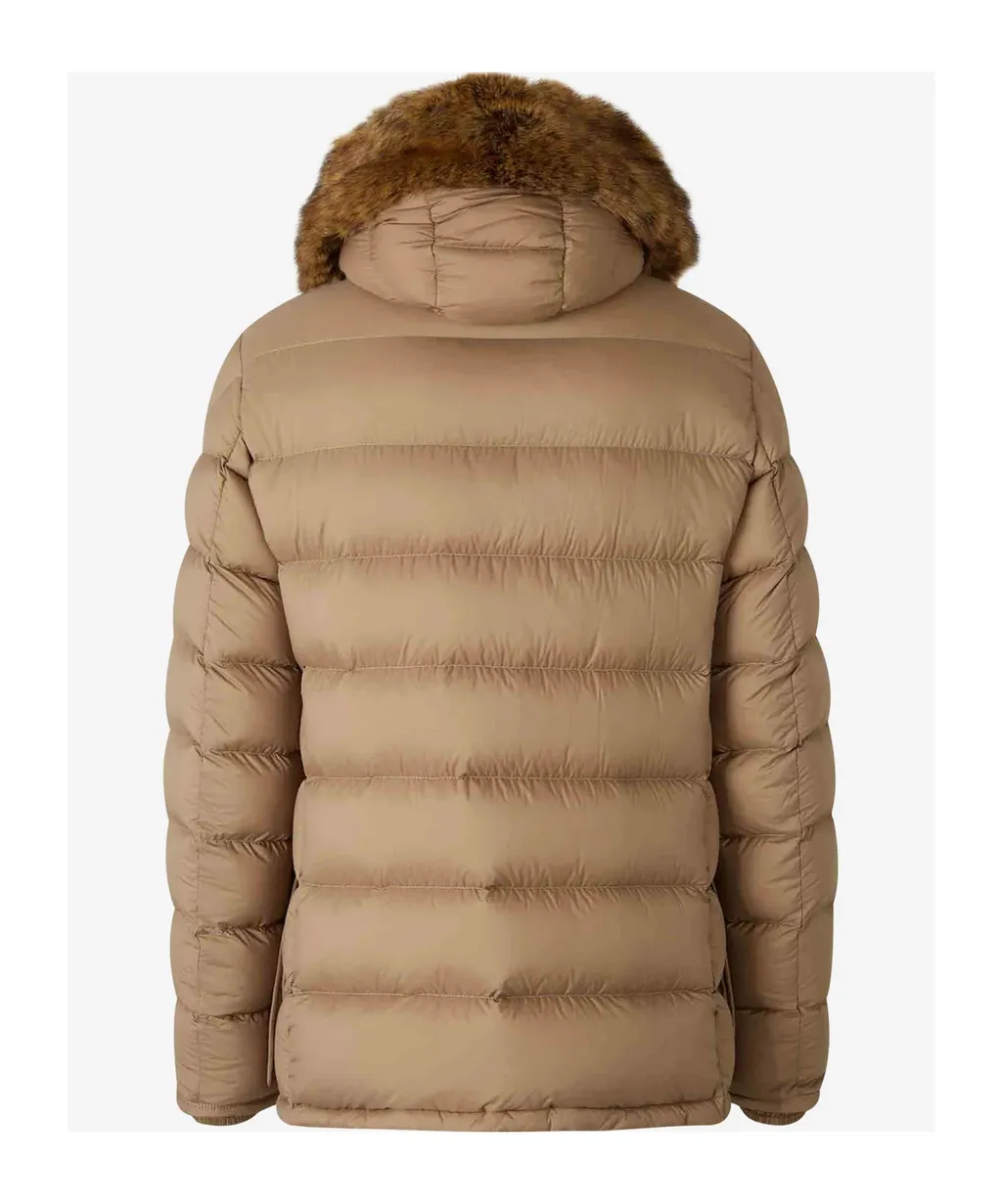 Clunye Hooded Mid-Length Down Jacket