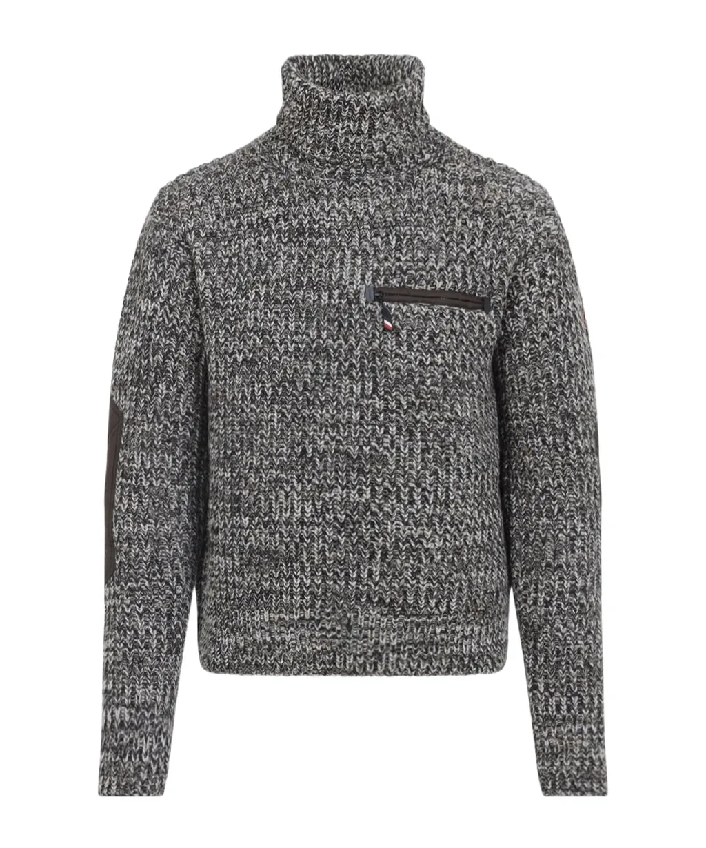Roll-Neck Elbow-Patches Sweater