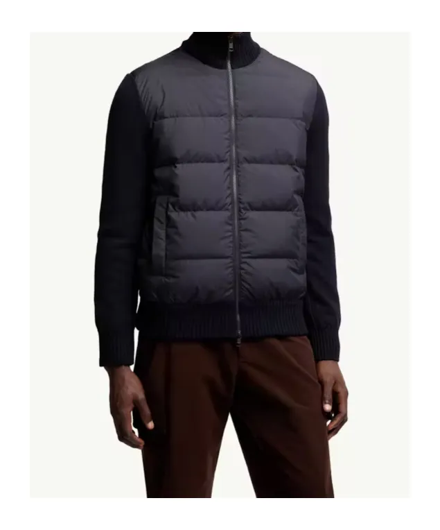 Logo Patch Panelled Padded Cardigan