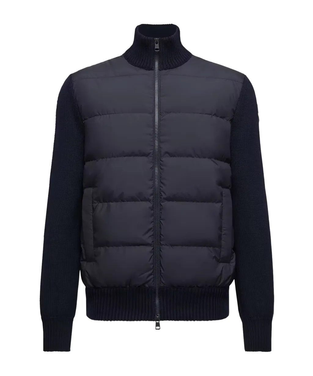 Logo Patch Panelled Padded Cardigan