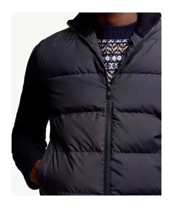 Logo Patch Panelled Padded Cardigan