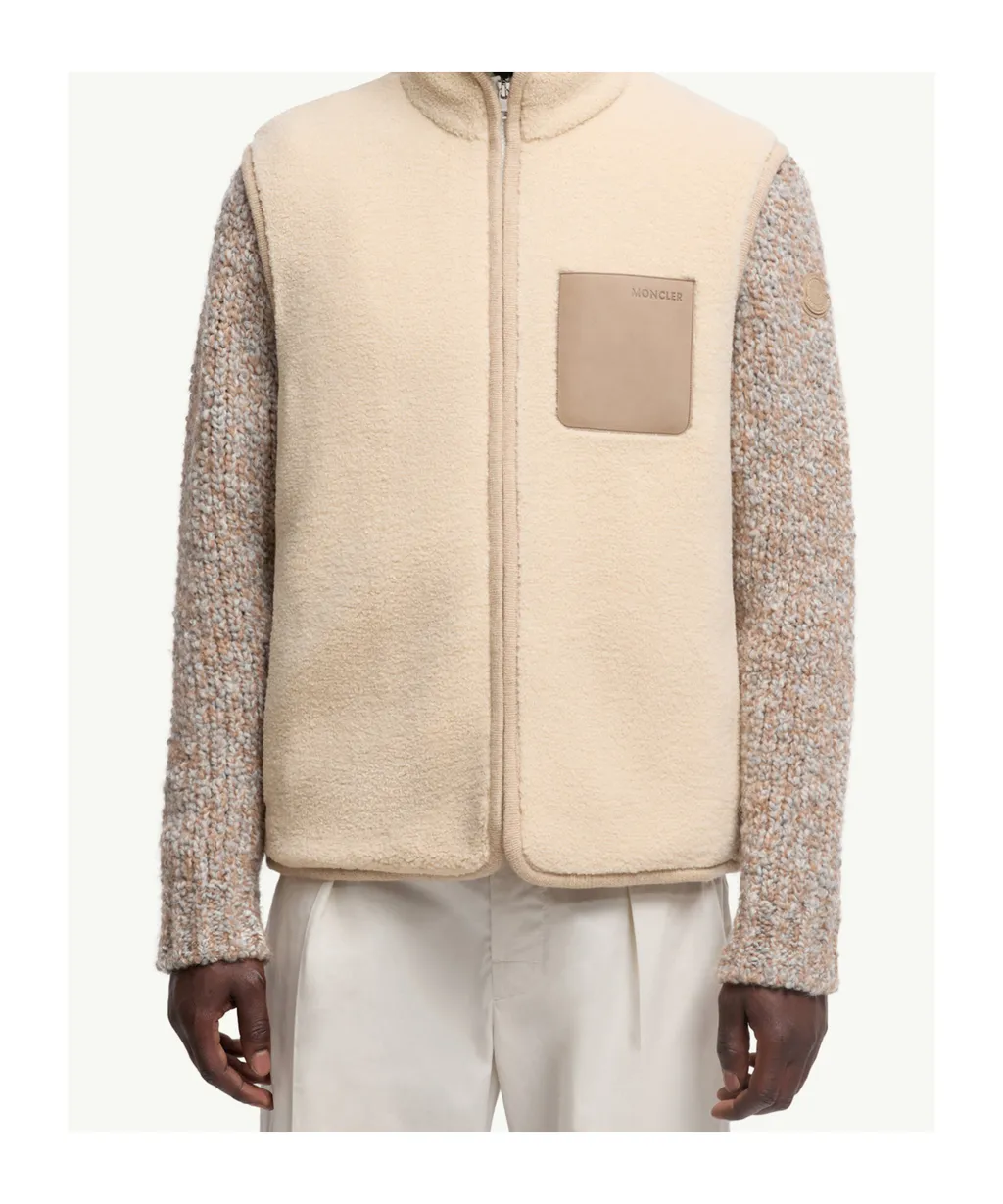 Logo Patch Zip-Up Teddy Gilet
