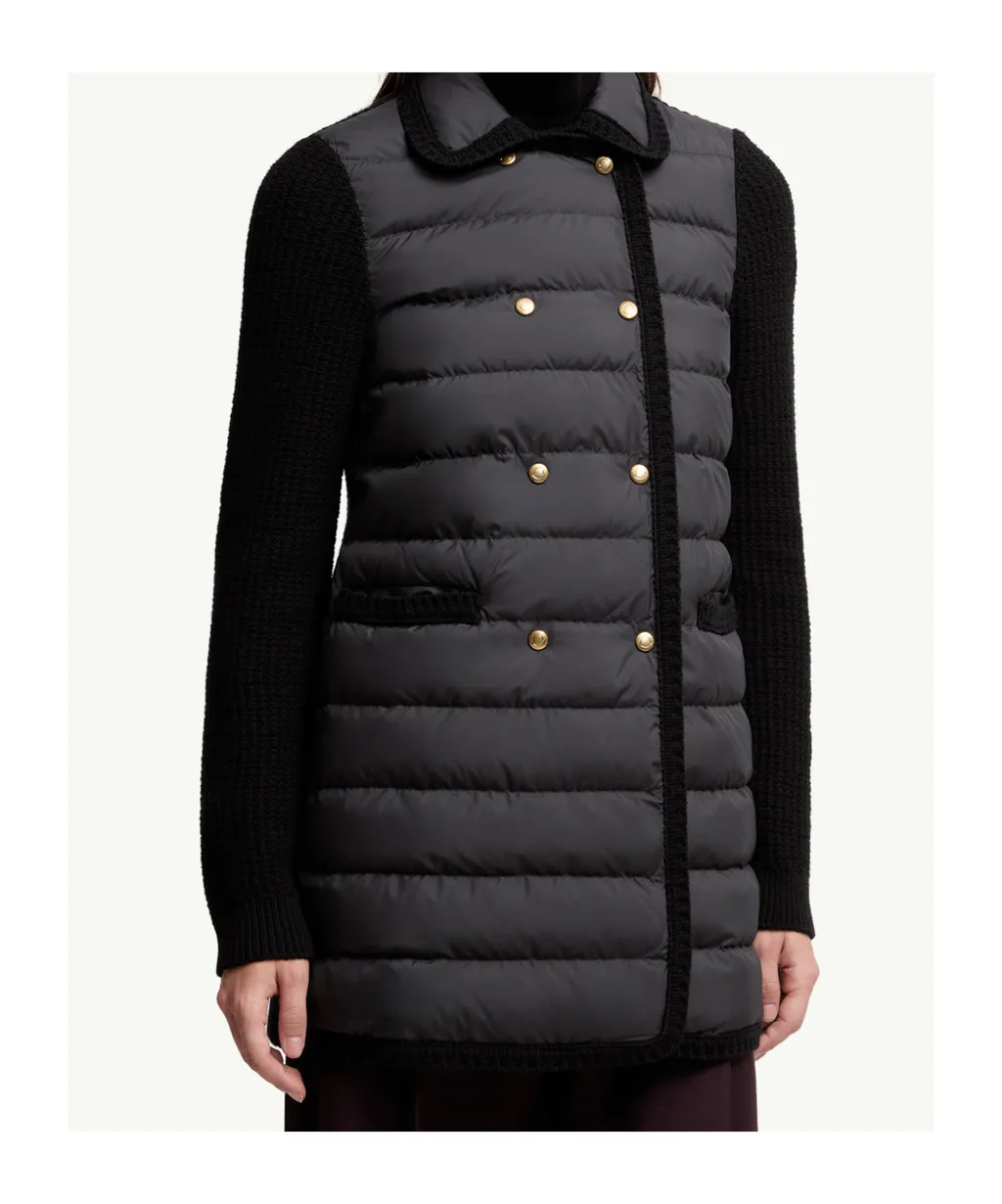 Double-Breasted Padded Cardigan