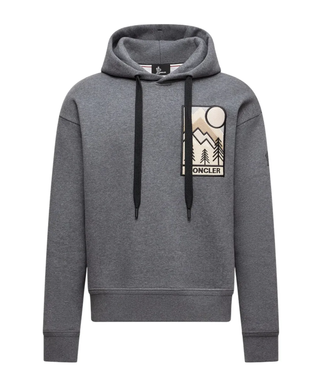 Grenoble Mountain Logo Drawstring Hoodie