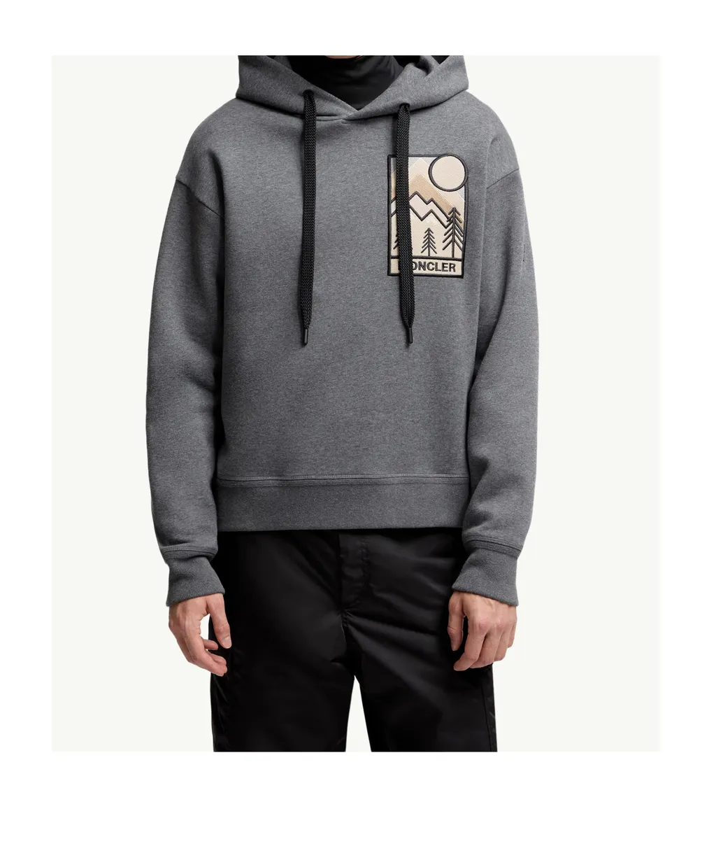 Grenoble Mountain Logo Drawstring Hoodie
