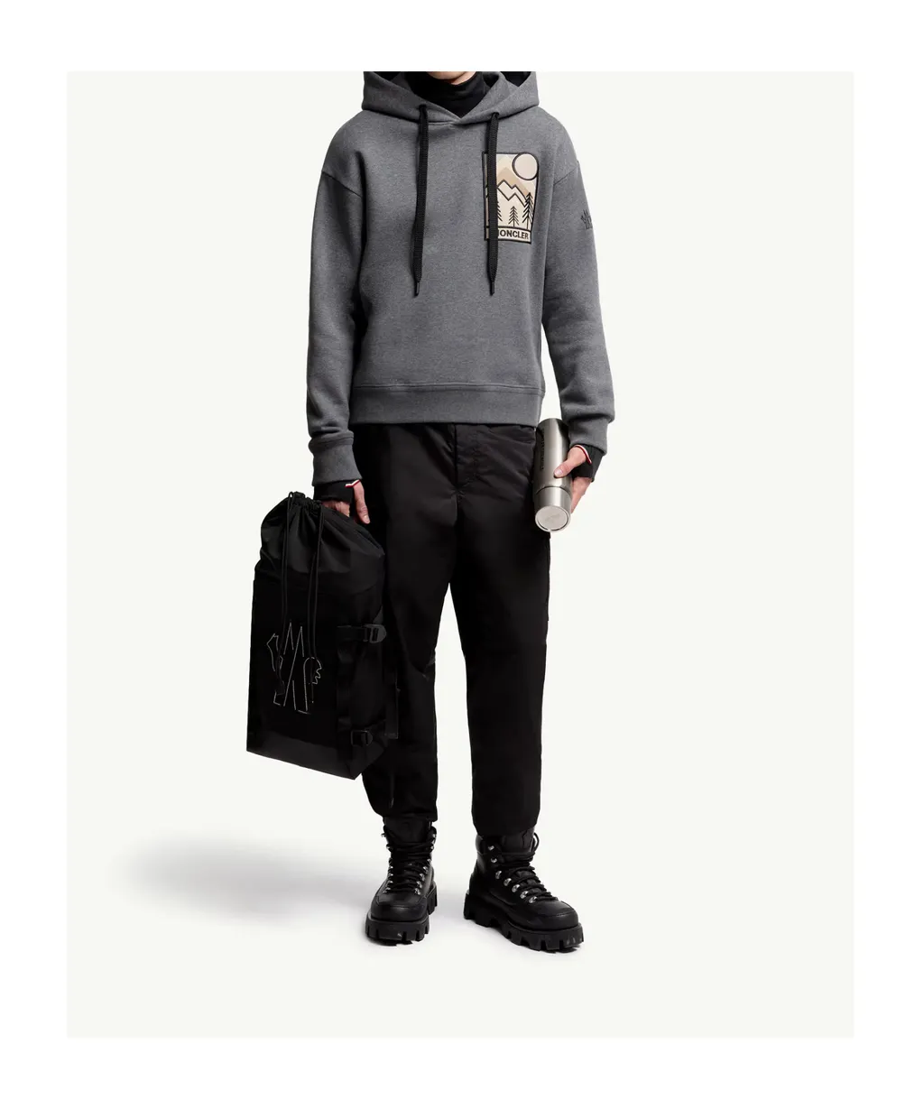 Grenoble Mountain Logo Drawstring Hoodie