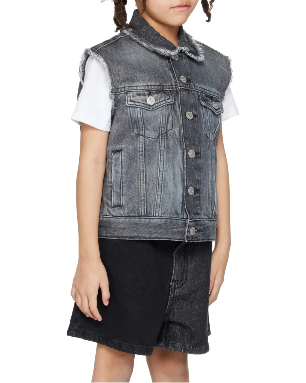 Frayed Denim Vest