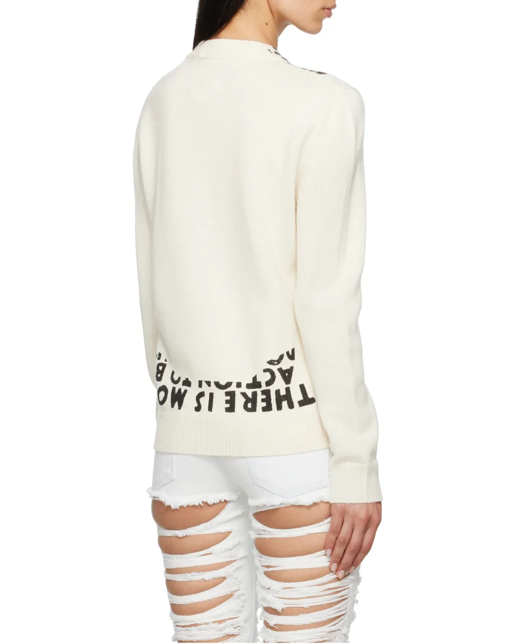Lettering-Print Wool Sweater