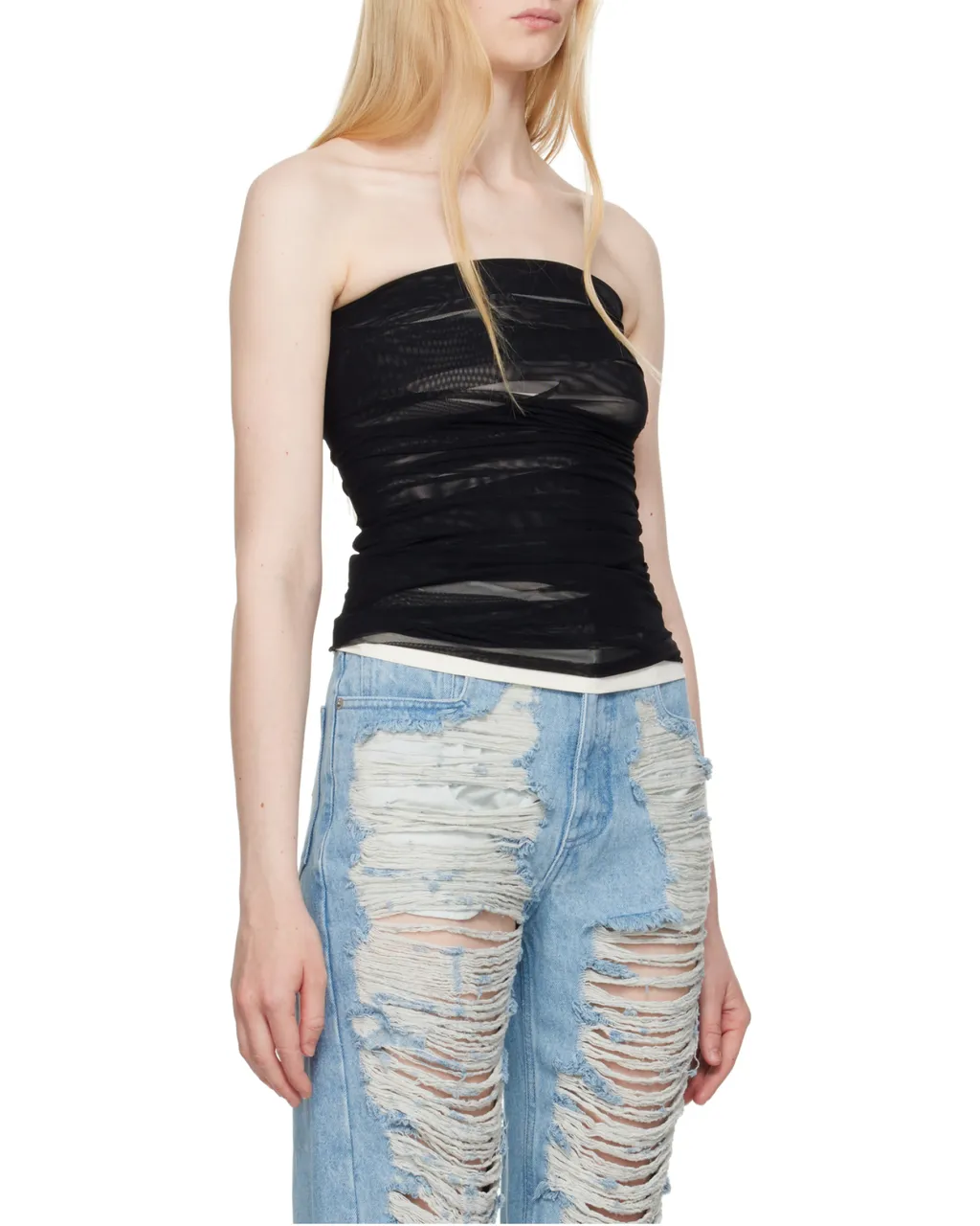 Layered Mesh Tube Top