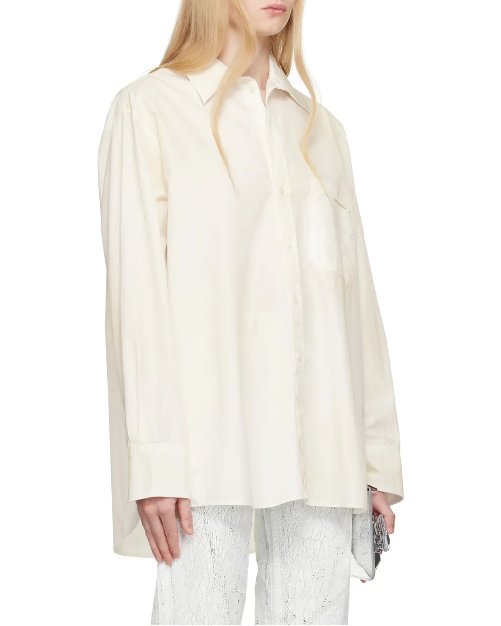 Cut-Out-Collar Shirt