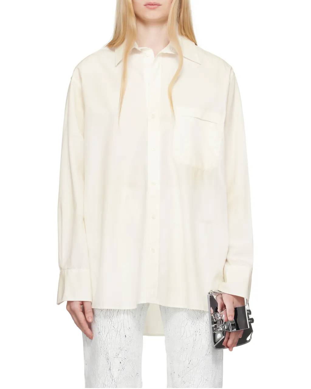Cut-Out-Collar Shirt