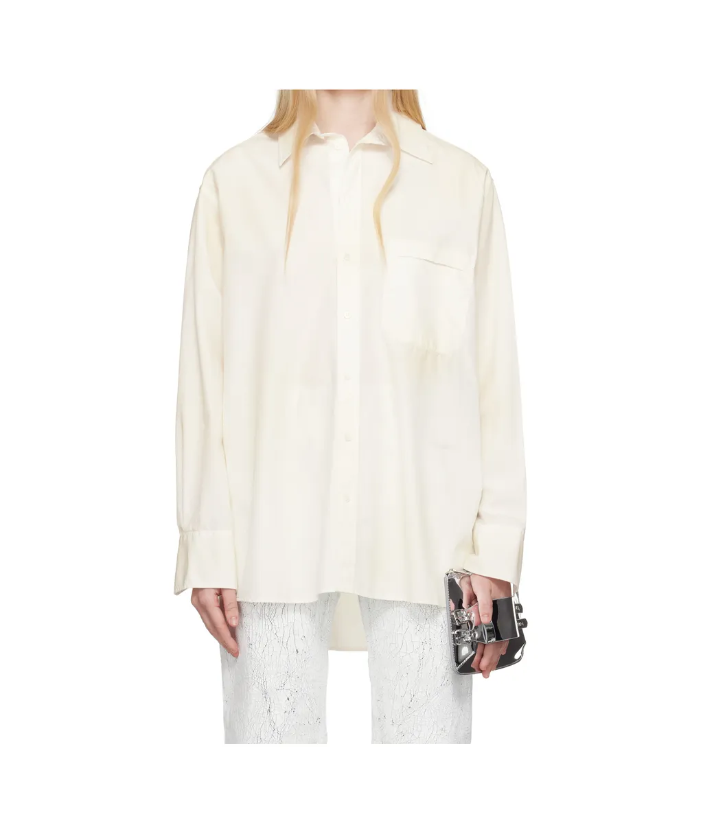 Cut-Out-Collar Shirt