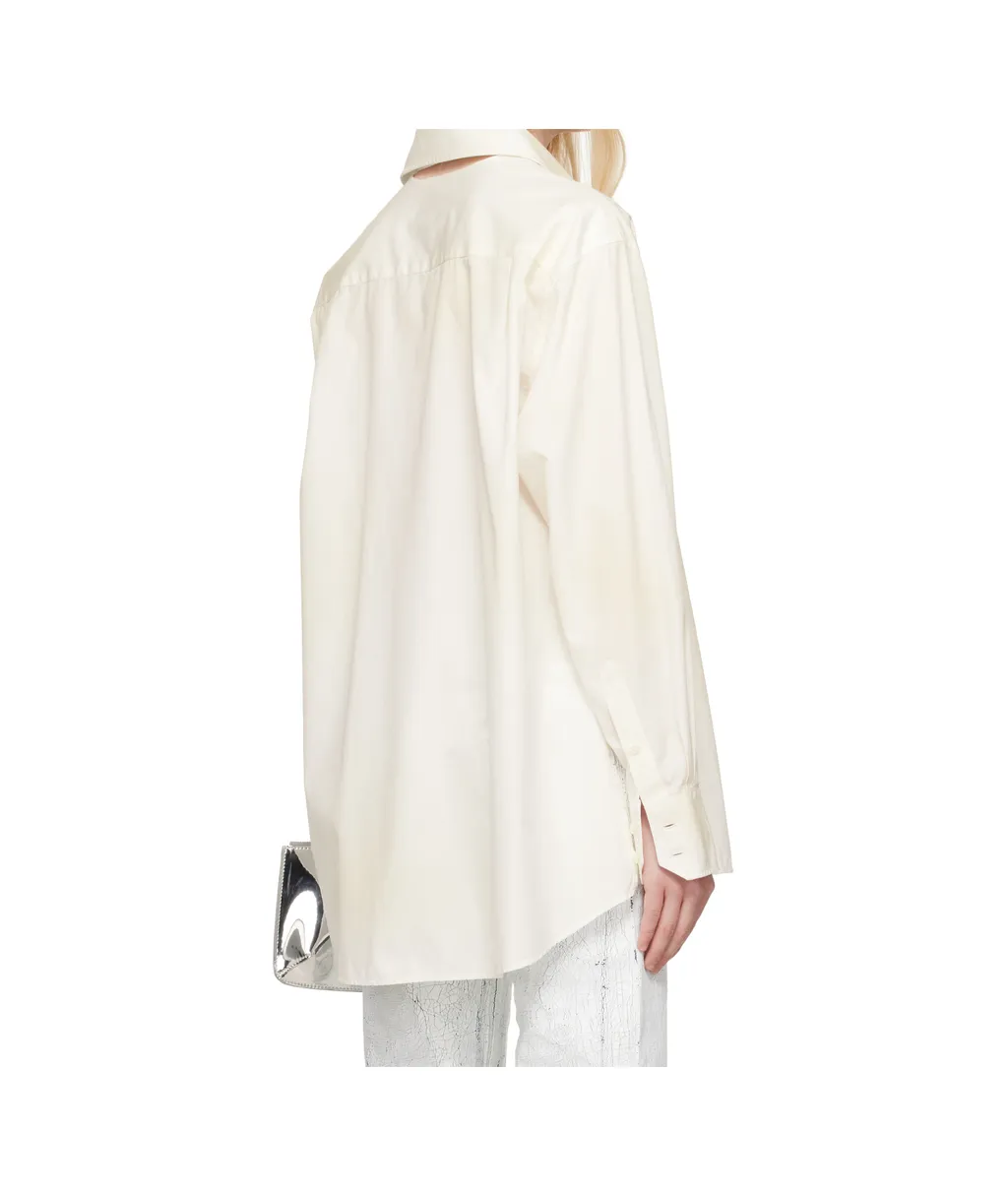 Cut-Out-Collar Shirt