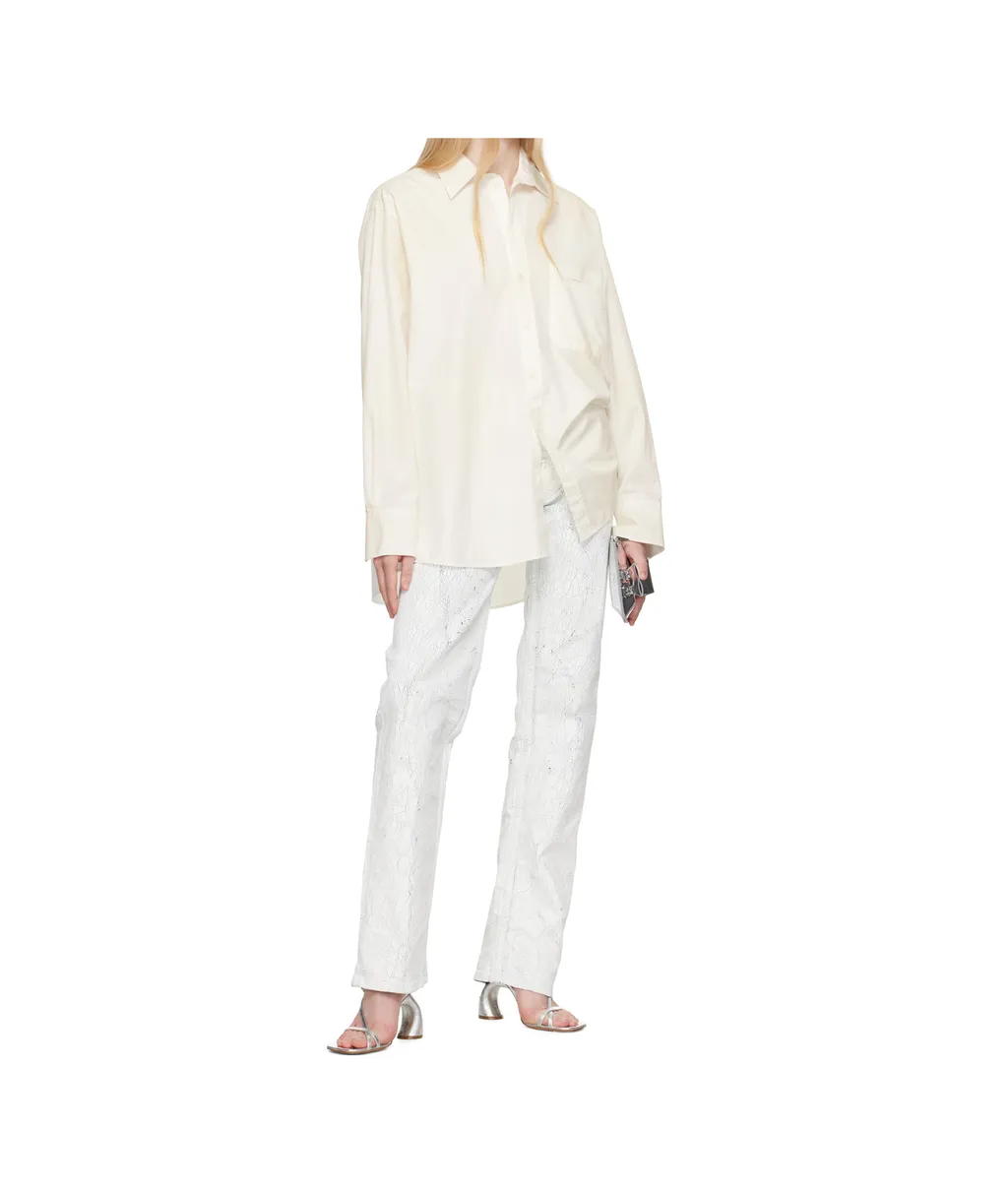 Cut-Out-Collar Shirt