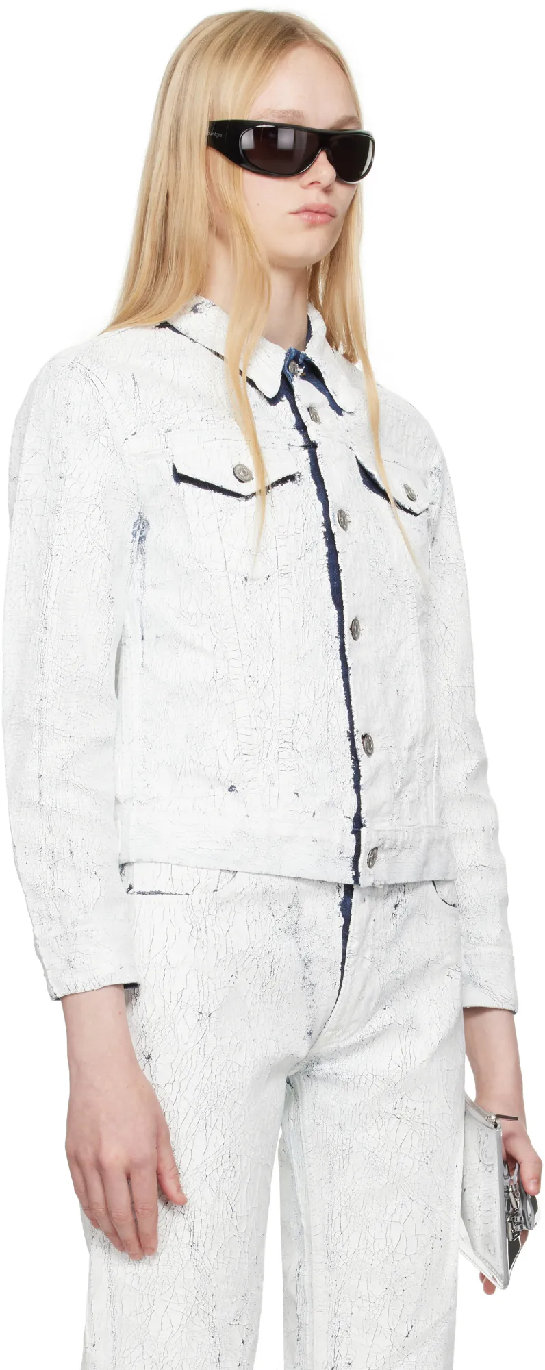 Coated-Finish Denim Jacket