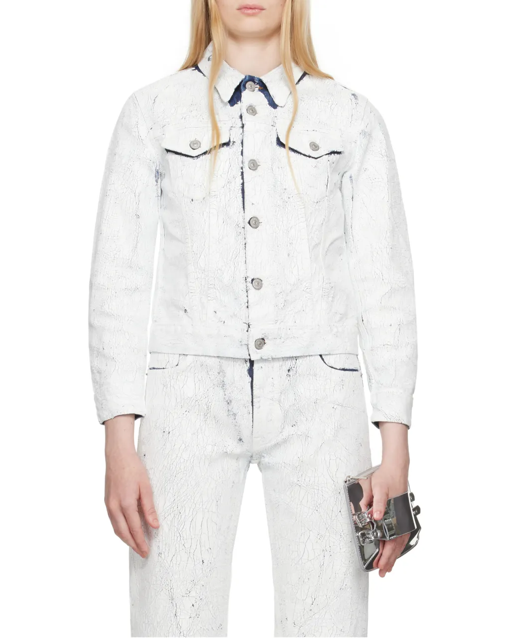 Coated-Finish Denim Jacket