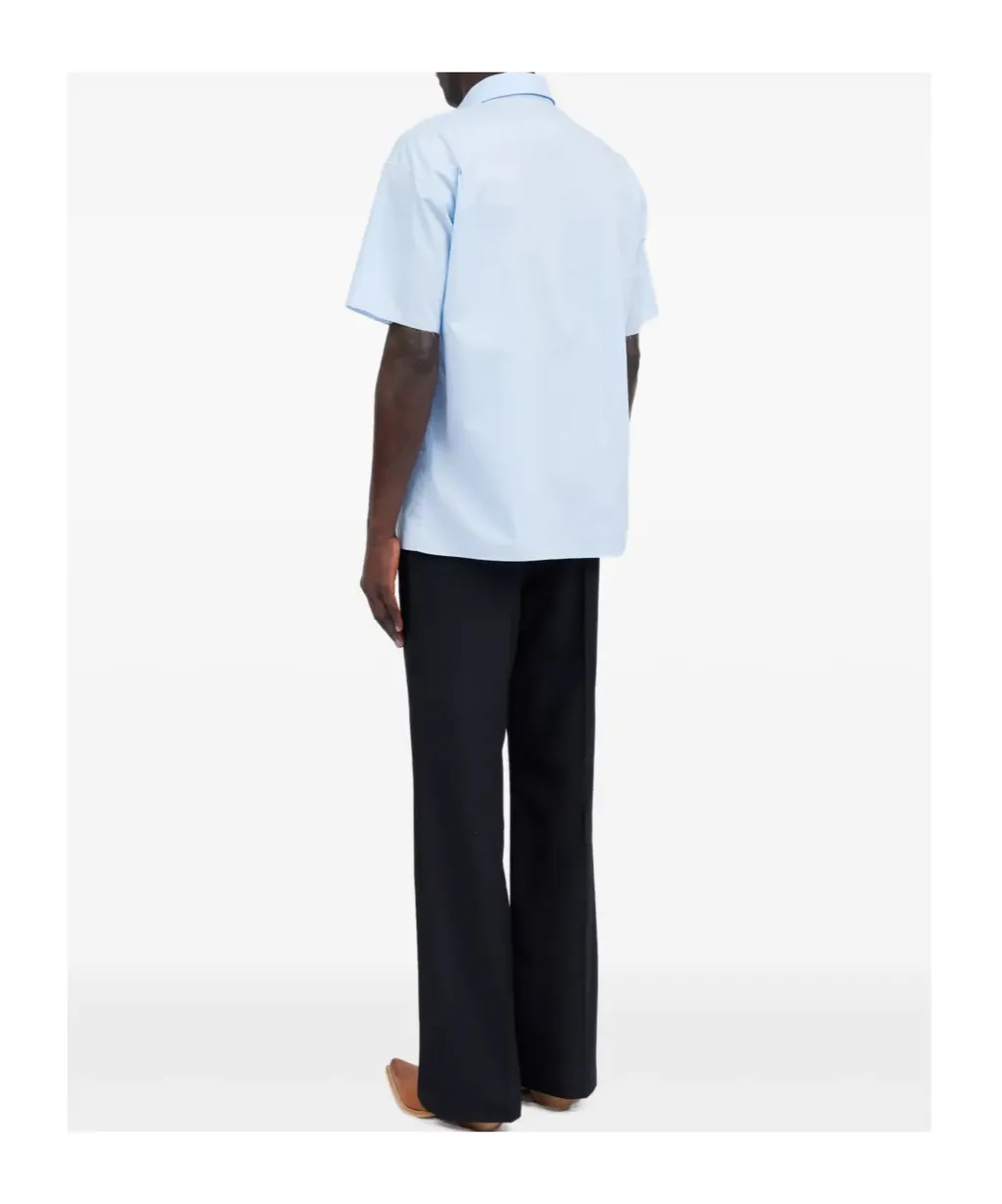 Numbers-Motif Short-Sleeved Shirt
