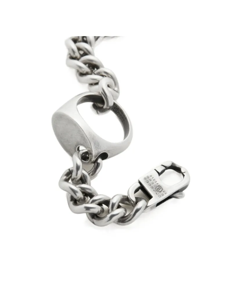 Signet Ring-Charm Numeric Bracelet