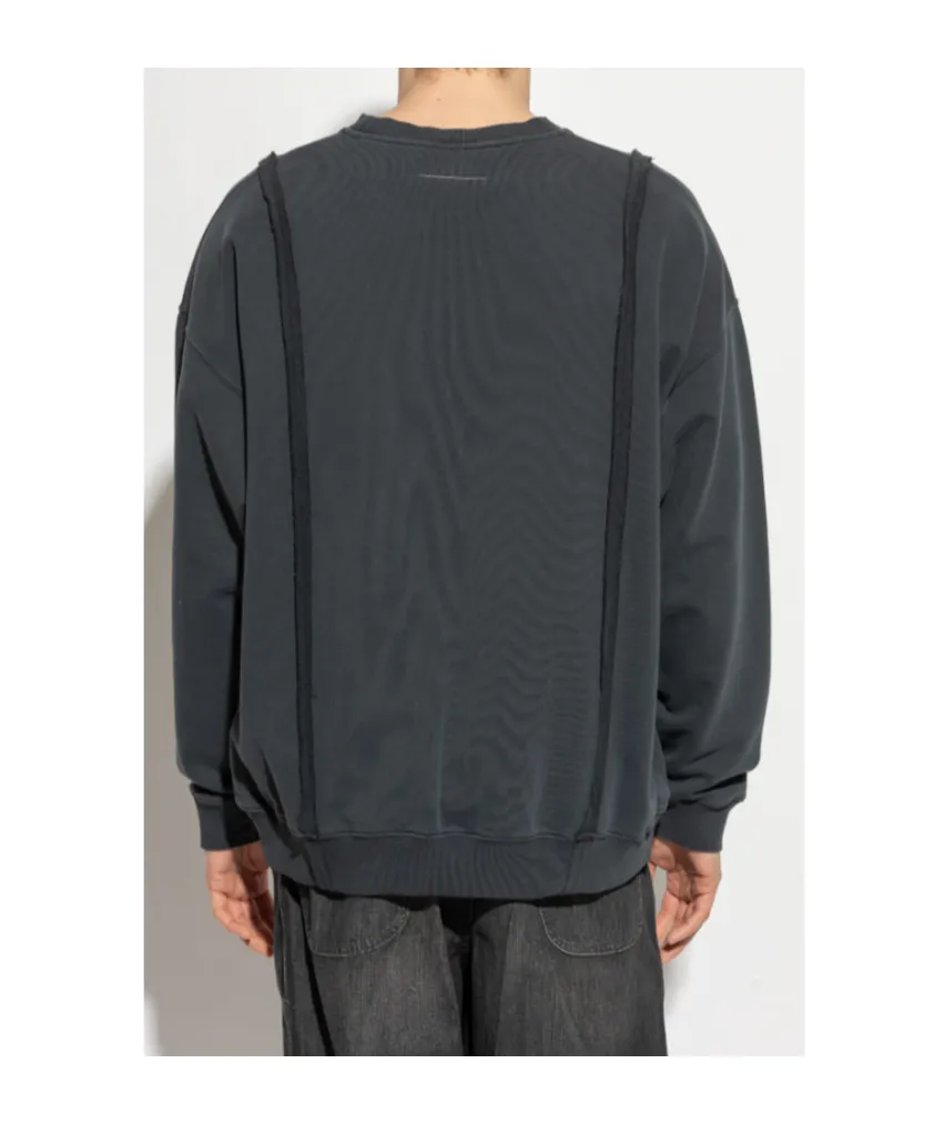Numbers-Motif Drop Shoulder Sweatshirt