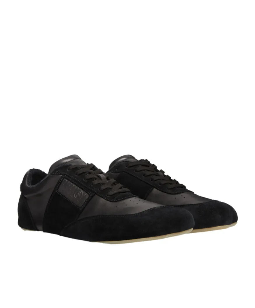 Numbers-Embossed Lace-Up Sneakers