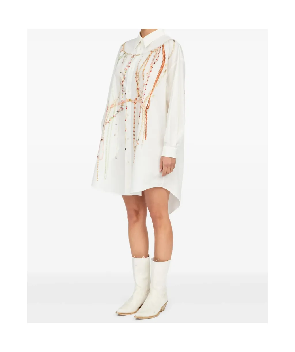 Embellished Oversized Shirt Dress