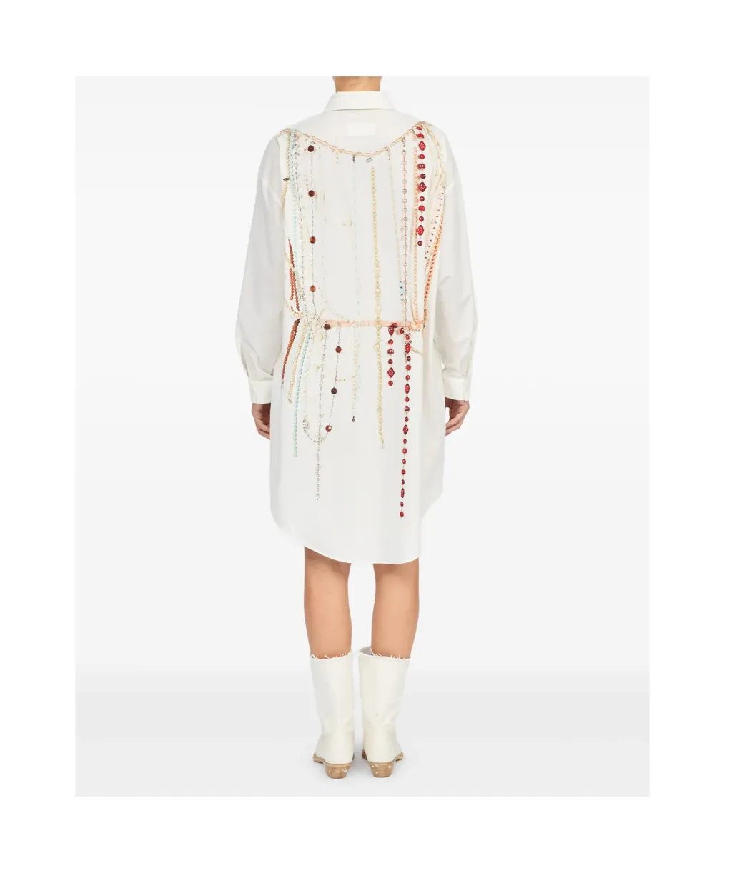 Embellished Oversized Shirt Dress