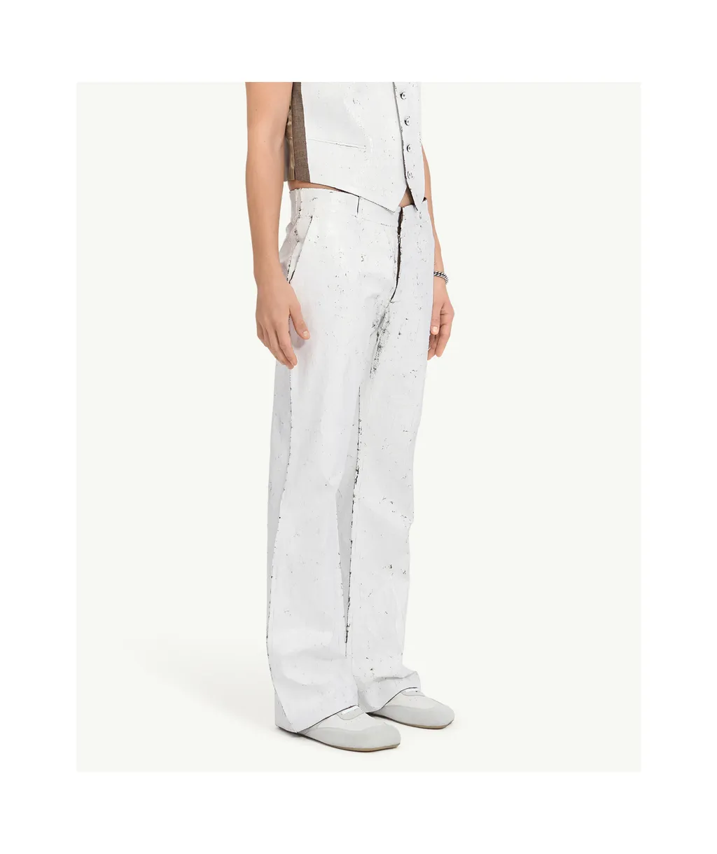 Painted White Trousers