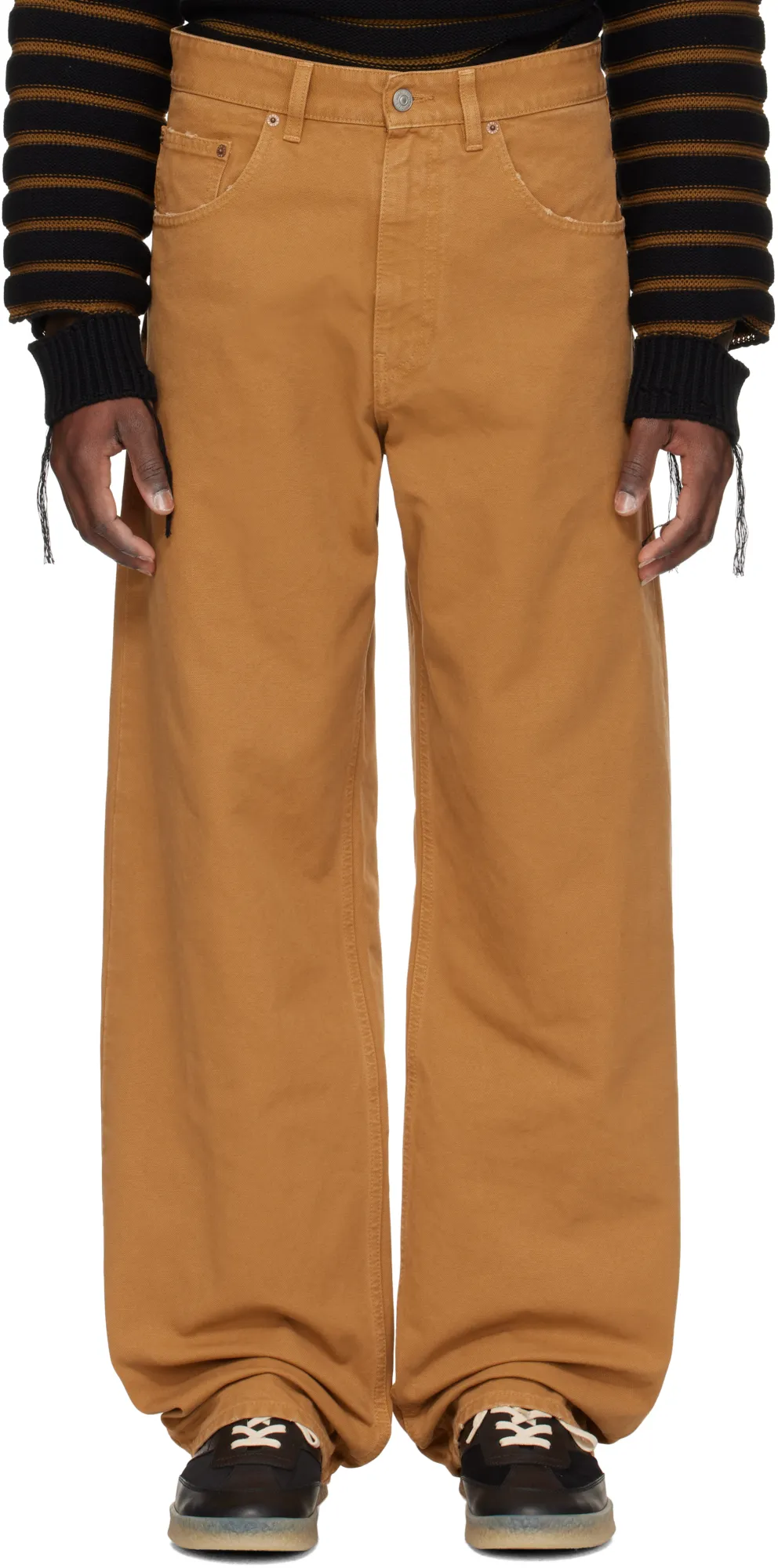 Distressed Logo Patch Jeans