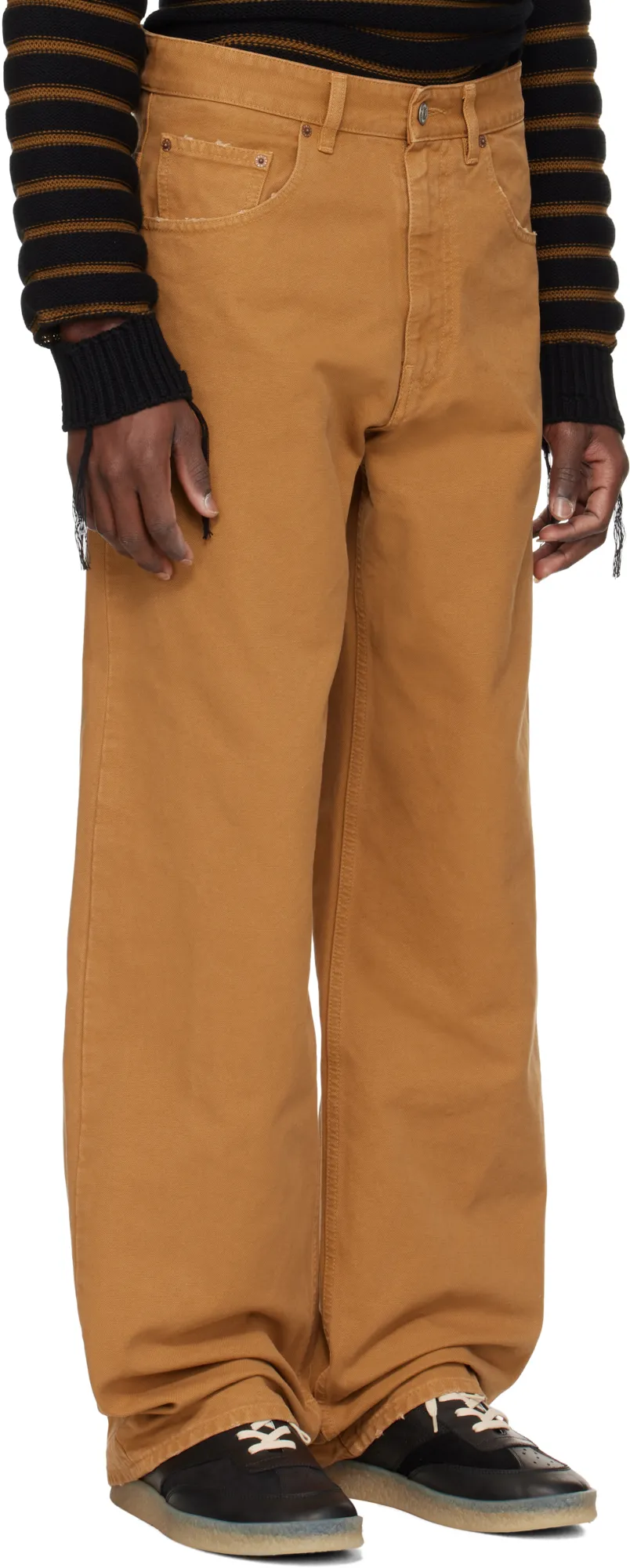 Distressed Logo Patch Jeans