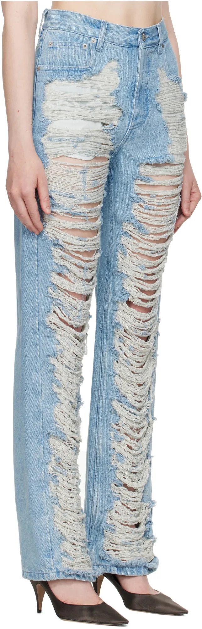 Ripped Straight Leg Jeans